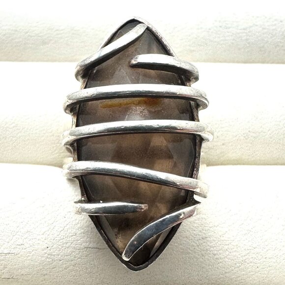 Ilaria Sterling Silver Gemstone Statement Ring Size 7 Weight 17 Grams - Picture 2 of 4